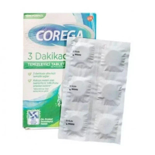 قرص تمیز کننده دندان مصنوعی کورگا COREGA سفید کننده مجموعه 12 عددی