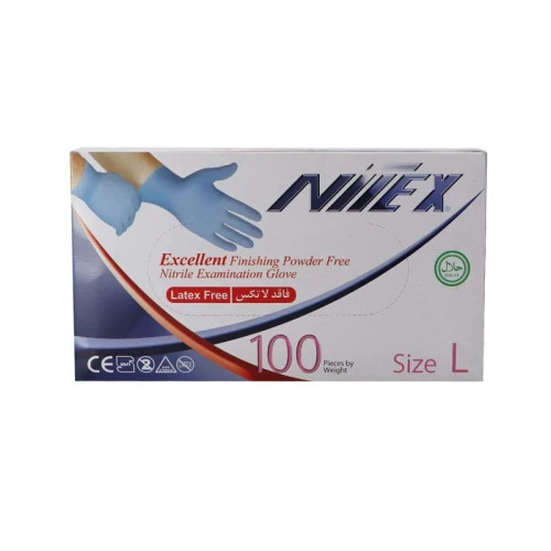 دستکش نیتریل آبی نیتکس op Perfect 100 عددی